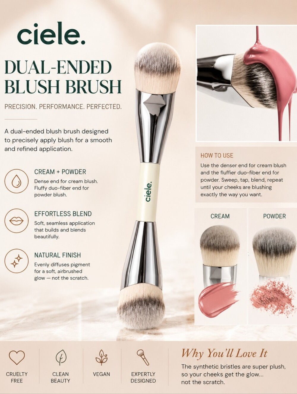 Ciele Dual-Ended Blush Brush